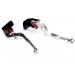 KLAMKI WOMET-TECH SKŁADANE REGULOWANE SREBRNE  APRILIA BMW KAWASAKI SUZUKI
