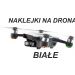 ZESTAW NAKLEJEK NA DRONA - NAKLEJKI BIAŁE NA BEZBARWNEJ FOLII