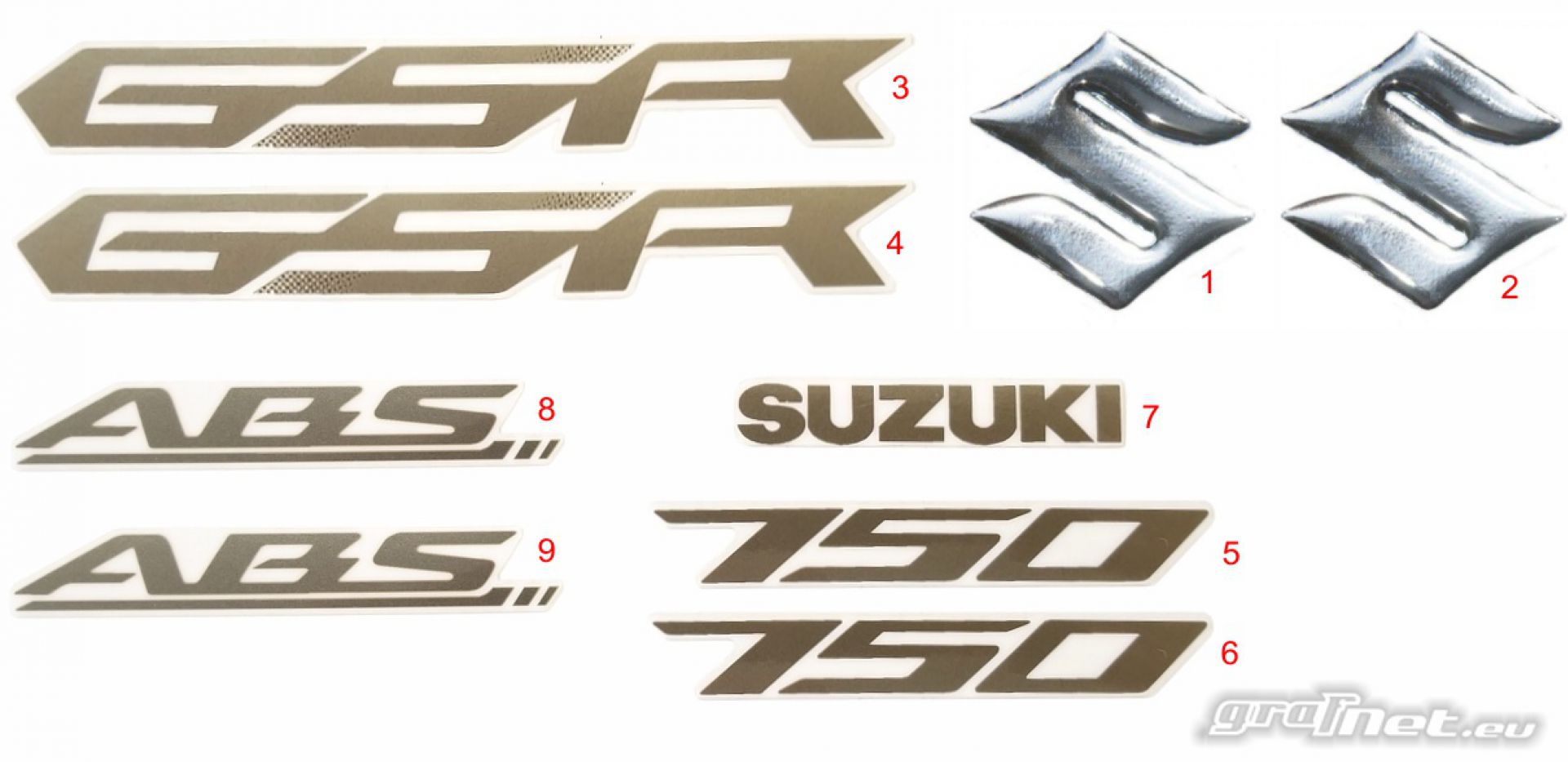 Naklejki Suzuki GSR 750 2018 BIAŁY NAKLEJKI NA