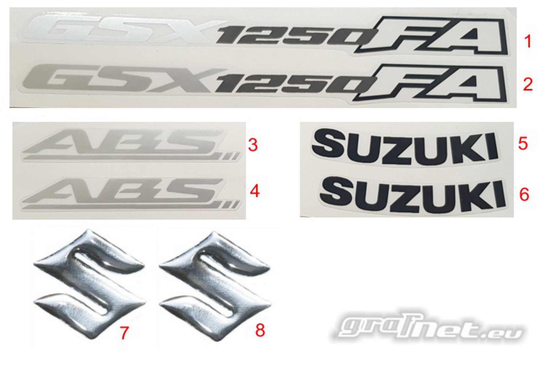 Suzuki GSX 1250 FA 2012 BIAŁY NAKLEJKI NA MOTOCYKLE